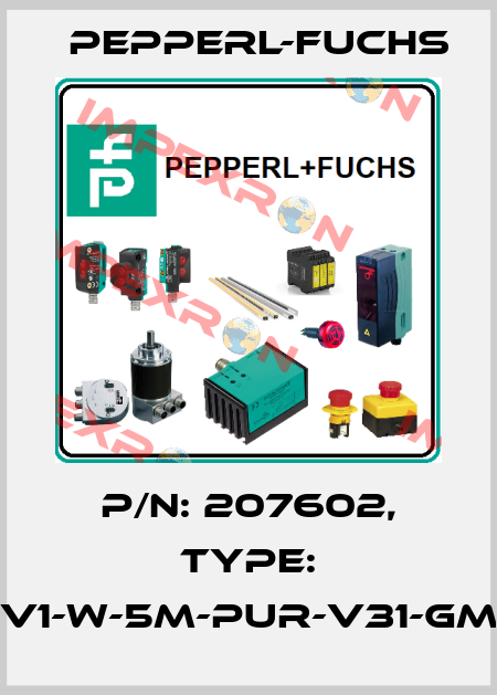 p/n: 207602, Type: V1-W-5M-PUR-V31-GM Pepperl-Fuchs