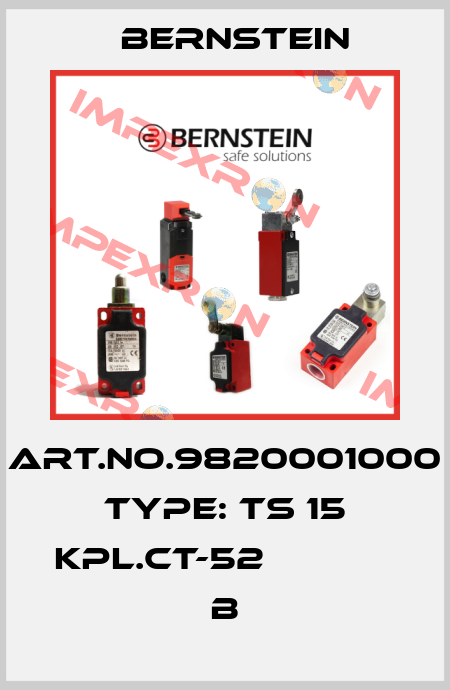 Art.No.9820001000 Type: TS 15 KPL.CT-52              B Bernstein