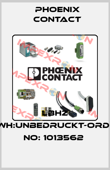 LBHZ 3/WH:UNBEDRUCKT-ORDER NO: 1013562  Phoenix Contact