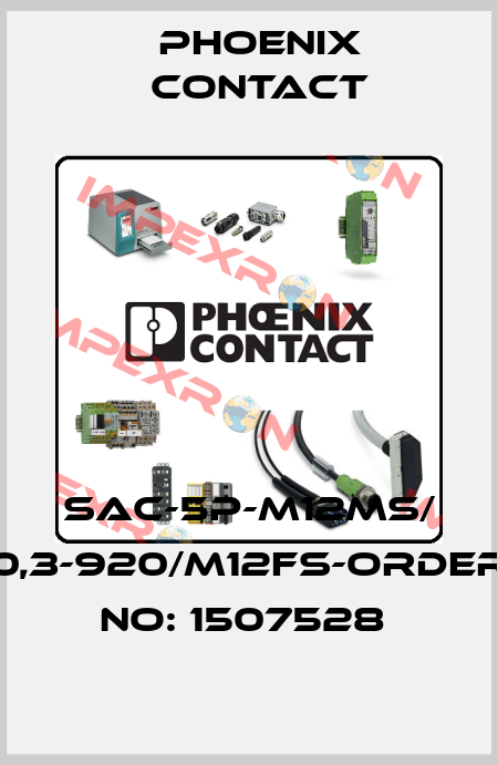 SAC-5P-M12MS/ 0,3-920/M12FS-ORDER NO: 1507528  Phoenix Contact