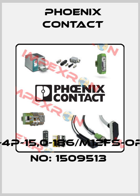 SAC-4P-15,0-186/M12FS-ORDER NO: 1509513  Phoenix Contact