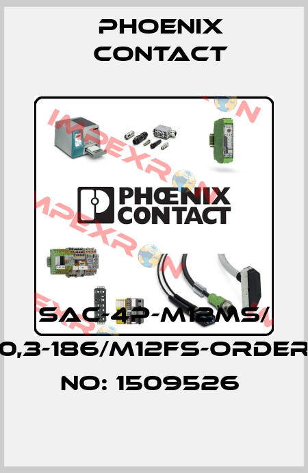 SAC-4P-M12MS/ 0,3-186/M12FS-ORDER NO: 1509526  Phoenix Contact