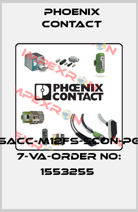 SACC-M12FS-5CON-PG 7-VA-ORDER NO: 1553255  Phoenix Contact
