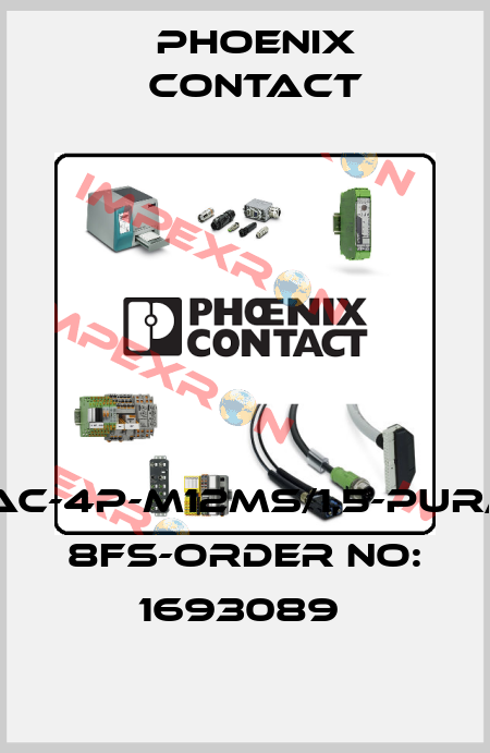 SAC-4P-M12MS/1,5-PUR/M 8FS-ORDER NO: 1693089  Phoenix Contact