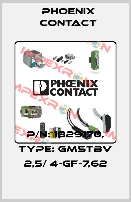 P/N: 1829170, Type: GMSTBV 2,5/ 4-GF-7,62 Phoenix Contact