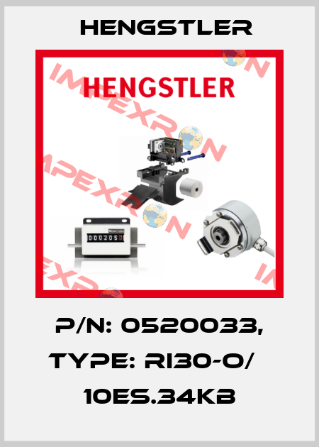 p/n: 0520033, Type: RI30-O/   10ES.34KB Hengstler