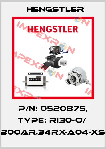 p/n: 0520875, Type: RI30-O/  200AR.34RX-A04-XS Hengstler