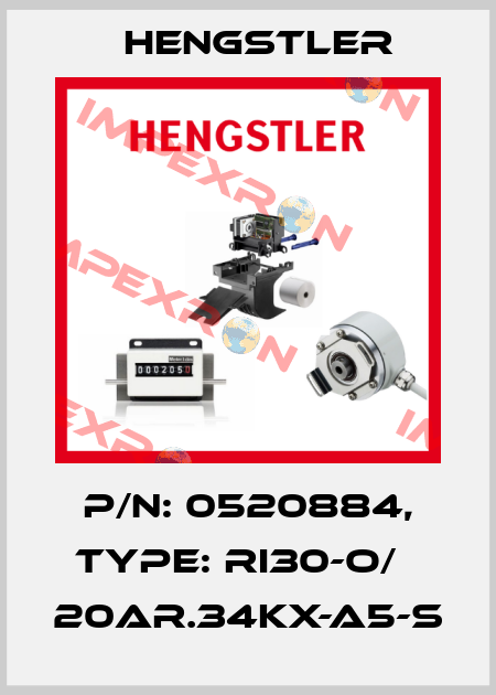 p/n: 0520884, Type: RI30-O/   20AR.34KX-A5-S Hengstler