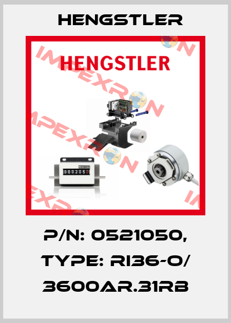 p/n: 0521050, Type: RI36-O/ 3600AR.31RB Hengstler
