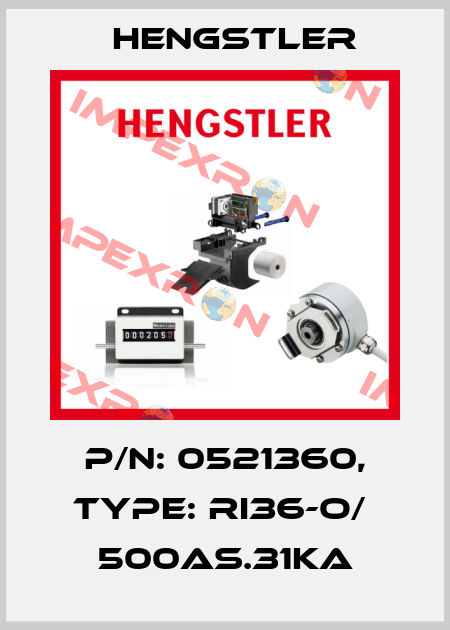 p/n: 0521360, Type: RI36-O/  500AS.31KA Hengstler