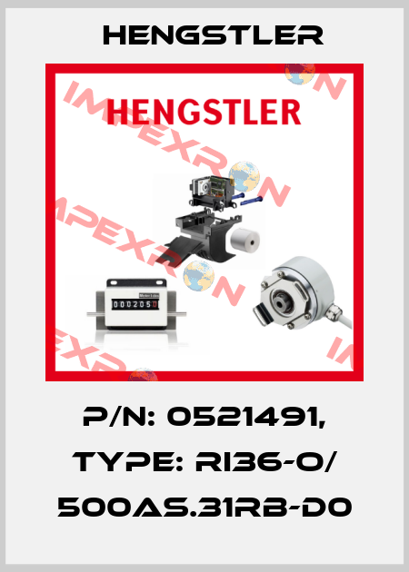 p/n: 0521491, Type: RI36-O/ 500AS.31RB-D0 Hengstler