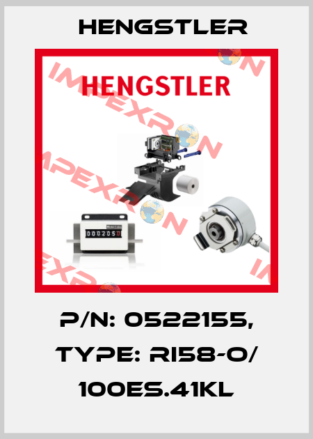 p/n: 0522155, Type: RI58-O/ 100ES.41KL Hengstler