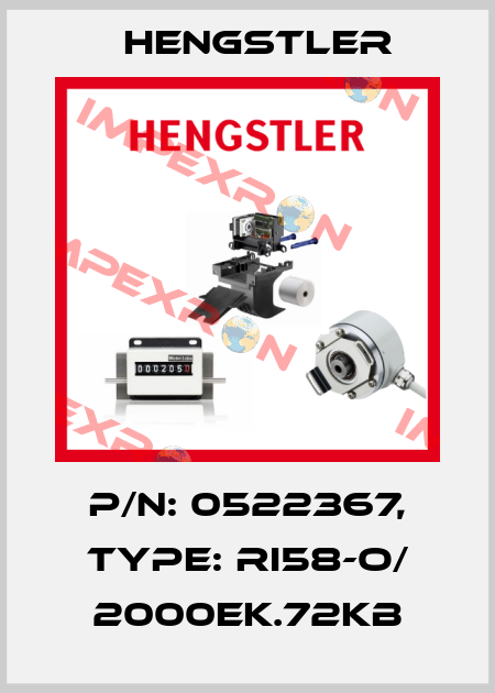 p/n: 0522367, Type: RI58-O/ 2000EK.72KB Hengstler