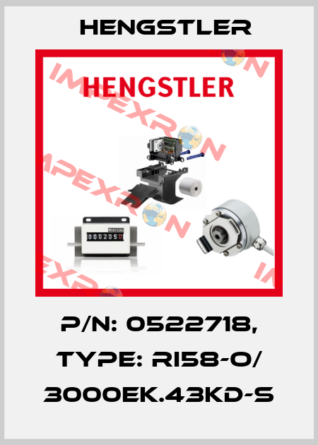 p/n: 0522718, Type: RI58-O/ 3000EK.43KD-S Hengstler