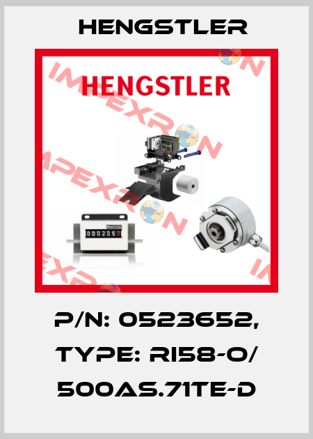 p/n: 0523652, Type: RI58-O/ 500AS.71TE-D Hengstler