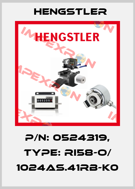 p/n: 0524319, Type: RI58-O/ 1024AS.41RB-K0 Hengstler