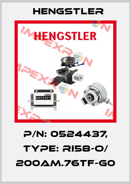 p/n: 0524437, Type: RI58-O/ 200AM.76TF-G0 Hengstler