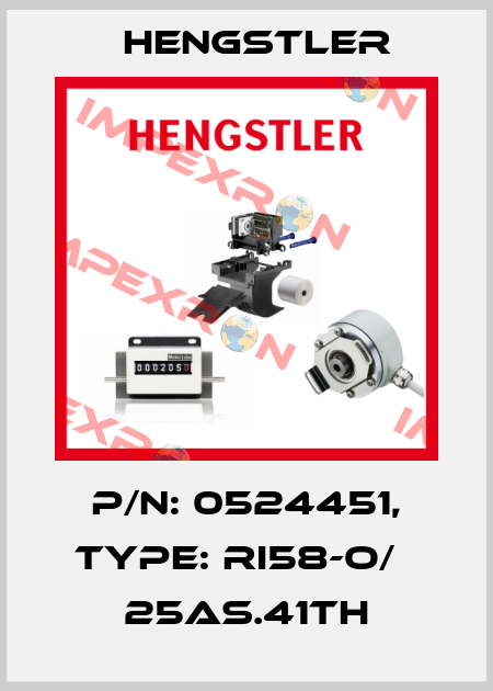 p/n: 0524451, Type: RI58-O/   25AS.41TH Hengstler