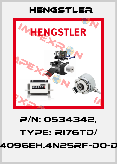 p/n: 0534342, Type: RI76TD/ 4096EH.4N25RF-D0-D Hengstler