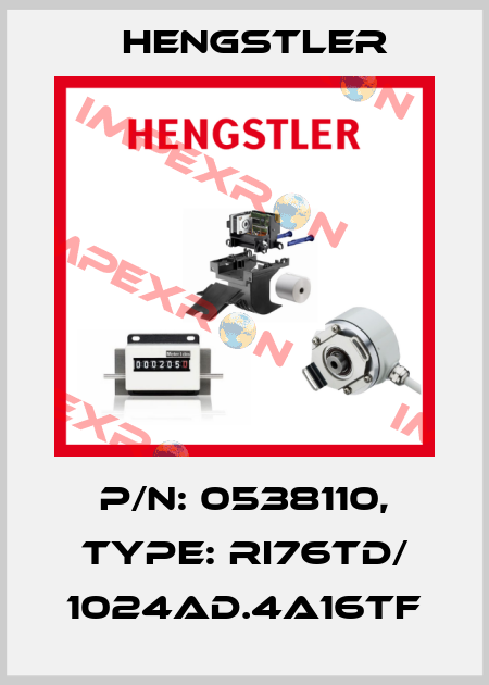 p/n: 0538110, Type: RI76TD/ 1024AD.4A16TF Hengstler