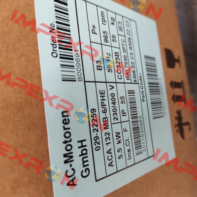 ACA 132 MB 6/PHE (Design: IM B3) AC Motoren