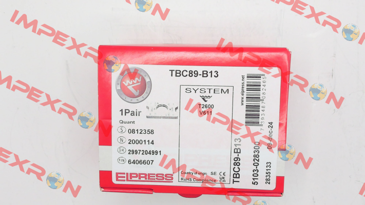 p/n: 5103-028300, Type: TBC89-B13 Elpress