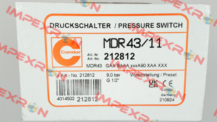 P/N: 212812, Type: MDR 43/11 Condor