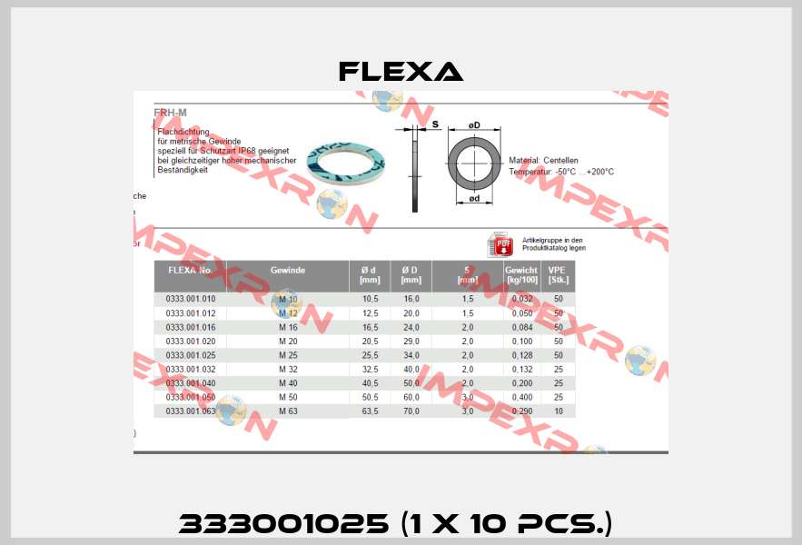 333001025 (1 x 10 pcs.)  Flexa