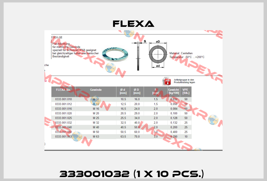 333001032 (1 x 10 pcs.)  Flexa