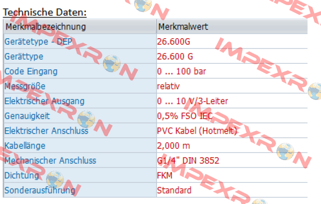 26.600G-1003-R-3-5-TM0-300-1-000 (OEM) Bd Sensors