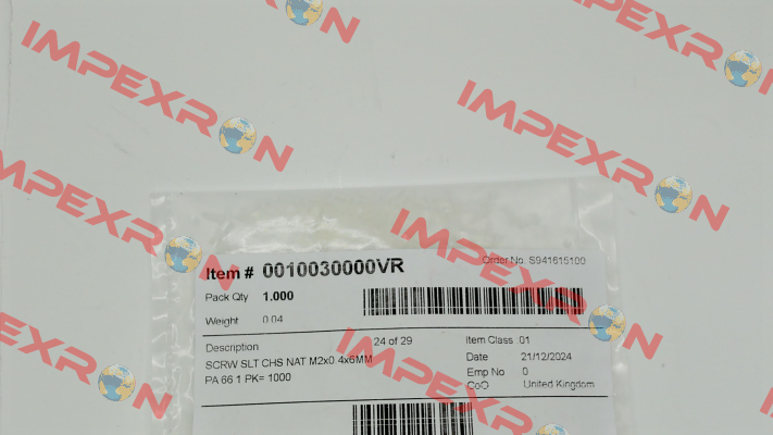 0010030000VR Essentra Components