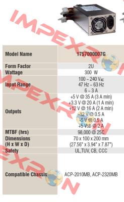 Model: 1757000007G obsolete, alternative 1001  Advantech