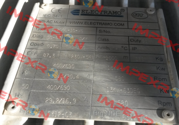 1 L 200L-10-V5  sn 042954-8 obsolete replaced by R015.00D10F40  Electramo