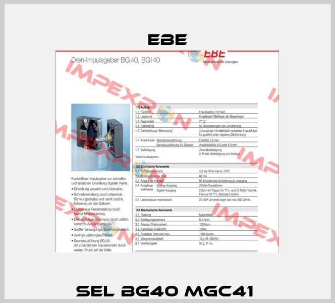 SEL BG40 MGC41  EBE