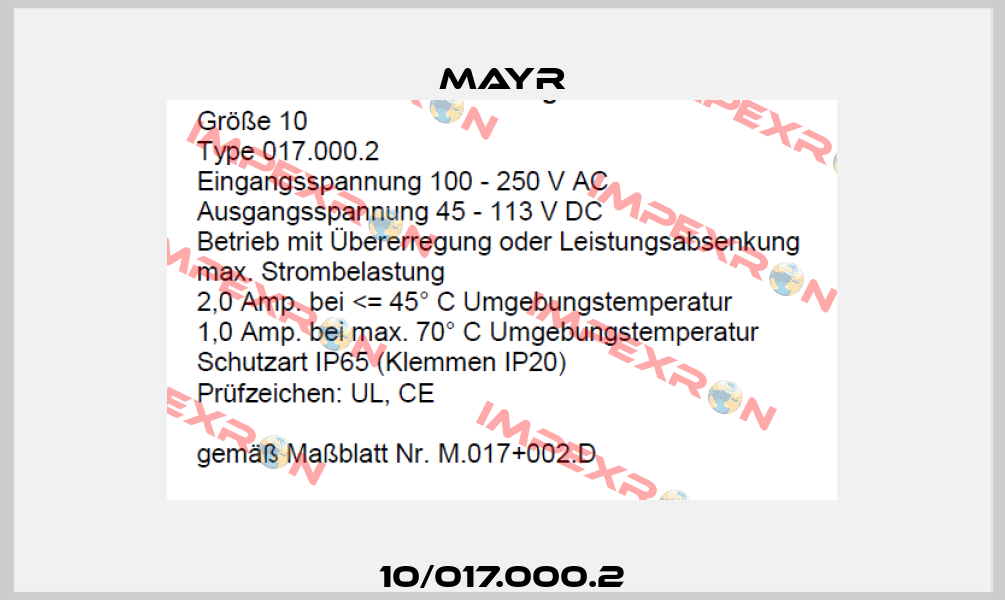10/017.000.2 Mayr