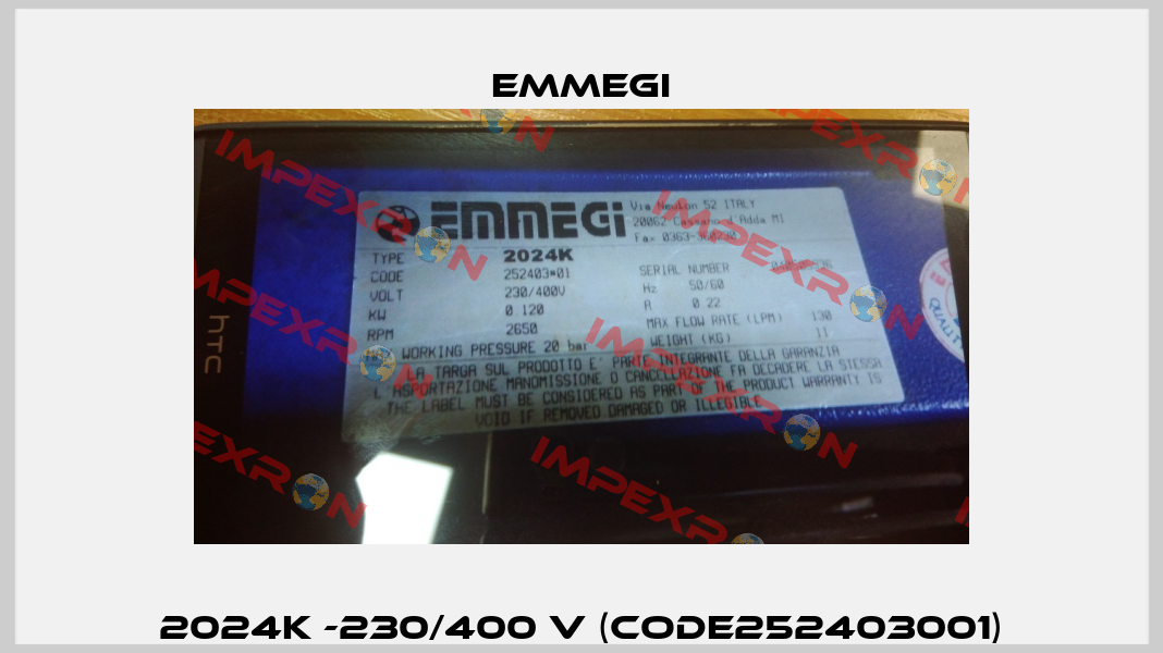 2024K -230/400 V (Code252403001) Emmegi