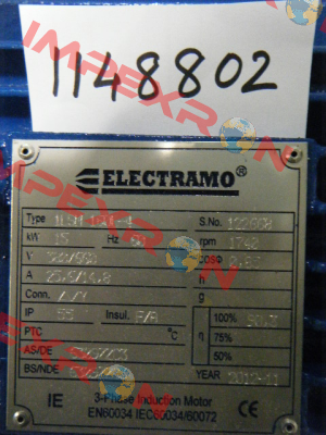 1LSM160L4 obsolete, replaced by 160L-4 Electramo