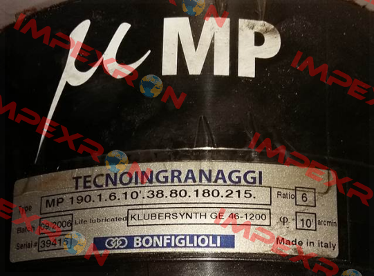 190.1.6.10.38.80.180.215 obsolete, replacement MPG1006L0002 Bonfiglioli