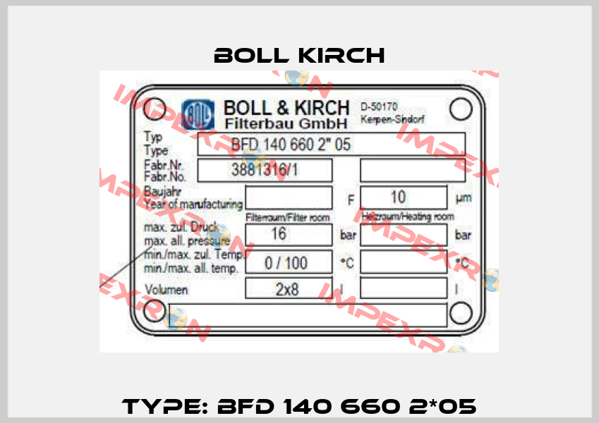 Type: BFD 140 660 2*05 Boll Kirch