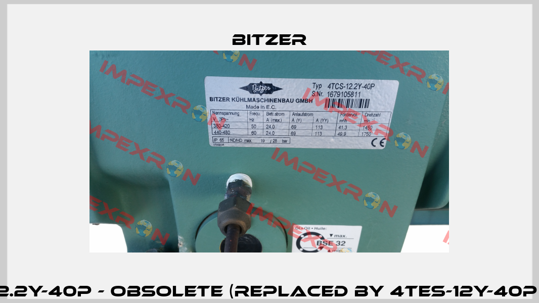 4TCS-12.2Y-40P - obsolete (replaced by 4TES-12Y-40P 400V)  Bitzer