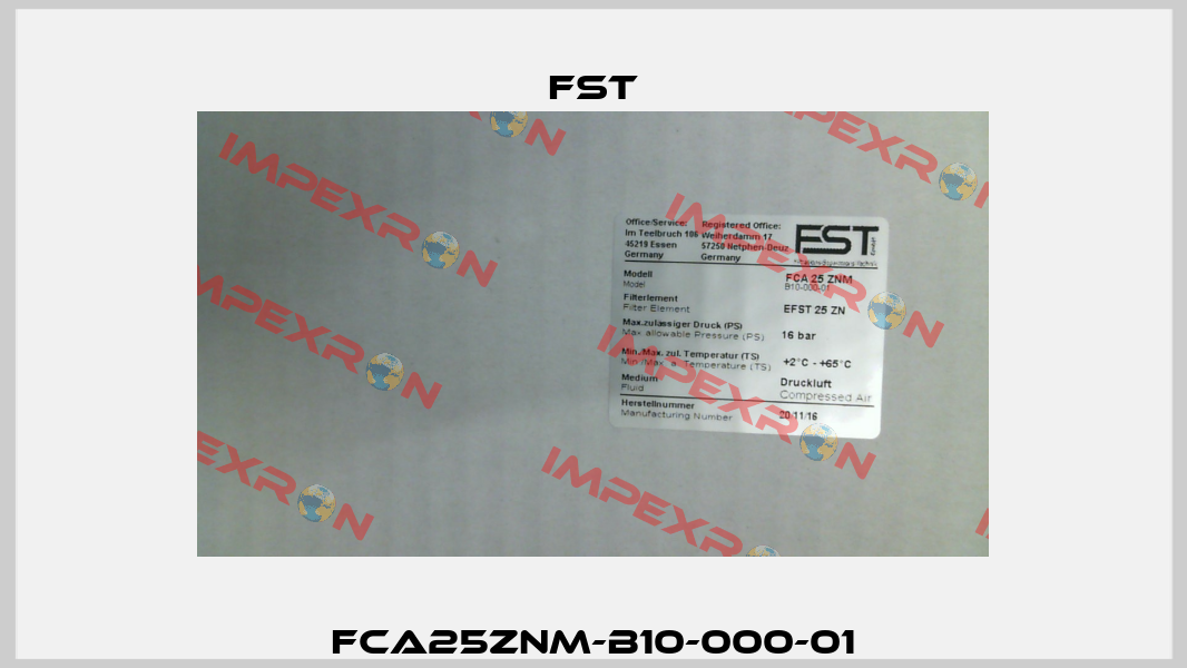 FCA25ZNM-B10-000-01 FST GmbH Filtrations-Separations-Technik