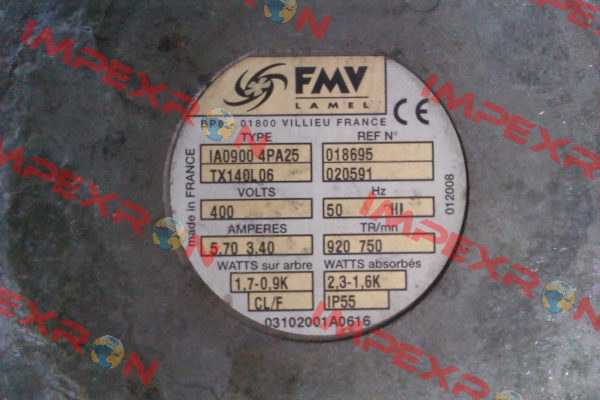 IA0900 4PA25 TX140L06 400V50HZ FMV-Lamel (now Ziehl Abegg)