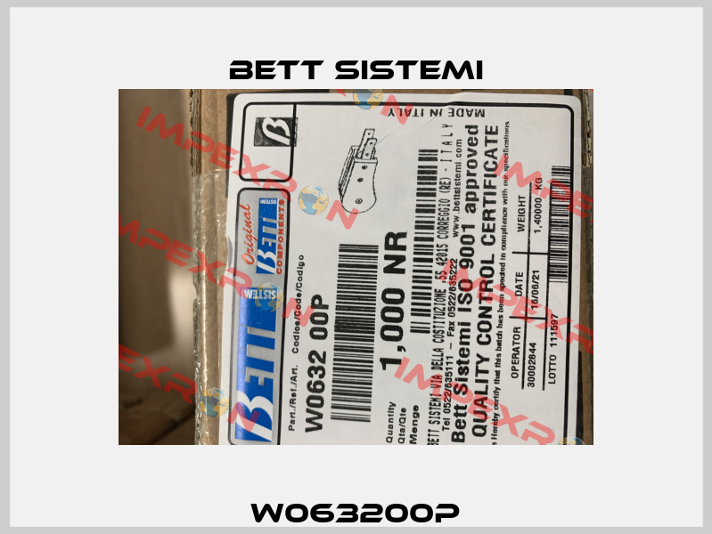 W063200P BETT SISTEMI