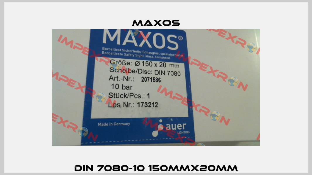 DIN 7080-10 150mmX20mm Maxos