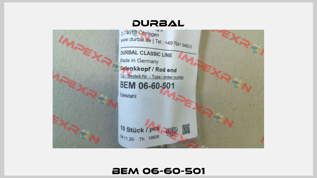 BEM 06-60-501 Durbal