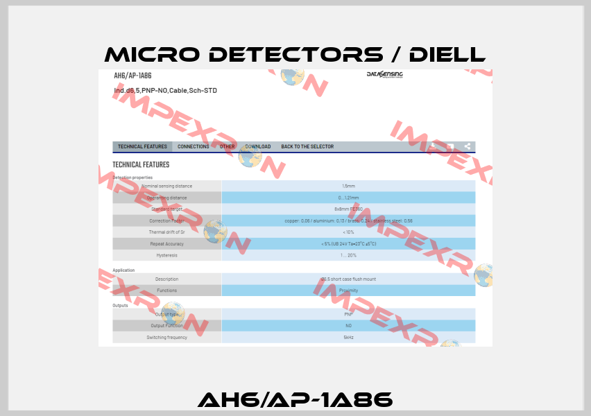 AH6/AP-1A86 Micro Detectors / Diell