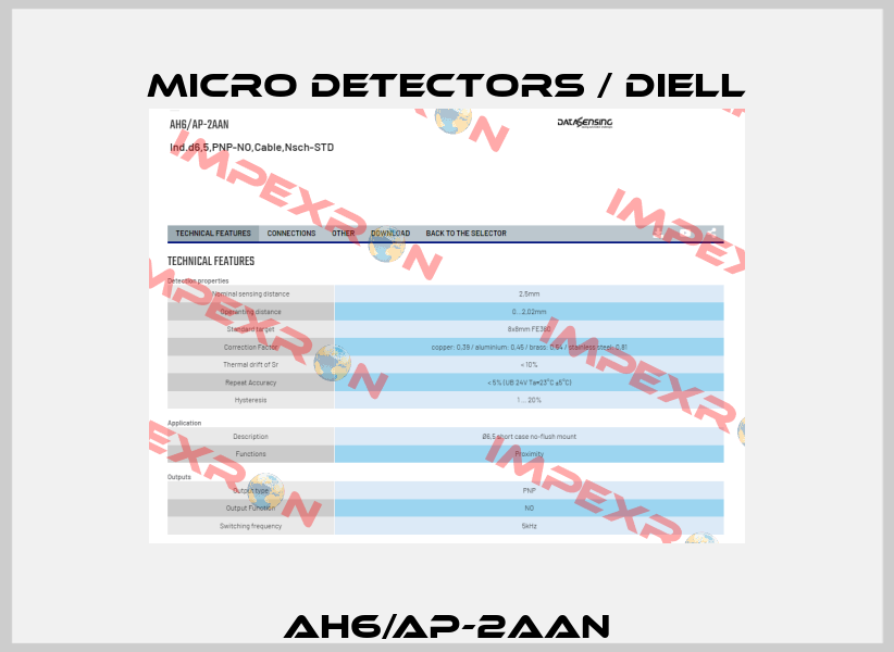 AH6/AP-2AAN Micro Detectors / Diell
