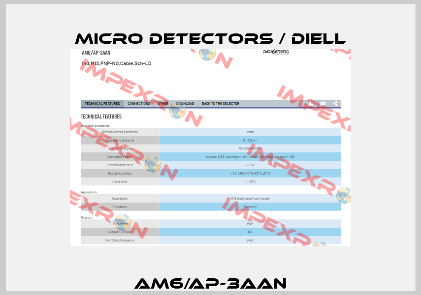 AM6/AP-3AAN Micro Detectors / Diell
