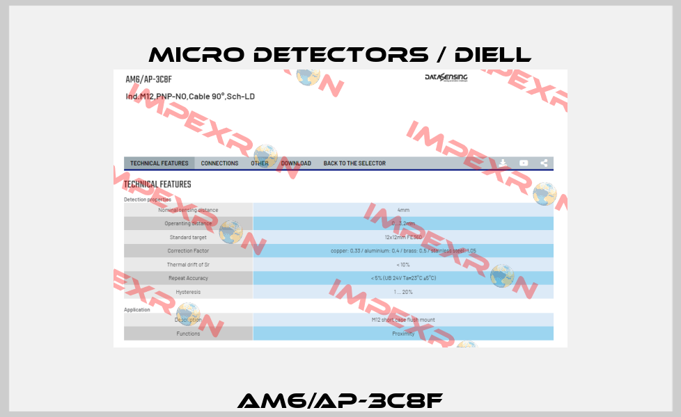 AM6/AP-3C8F Micro Detectors / Diell
