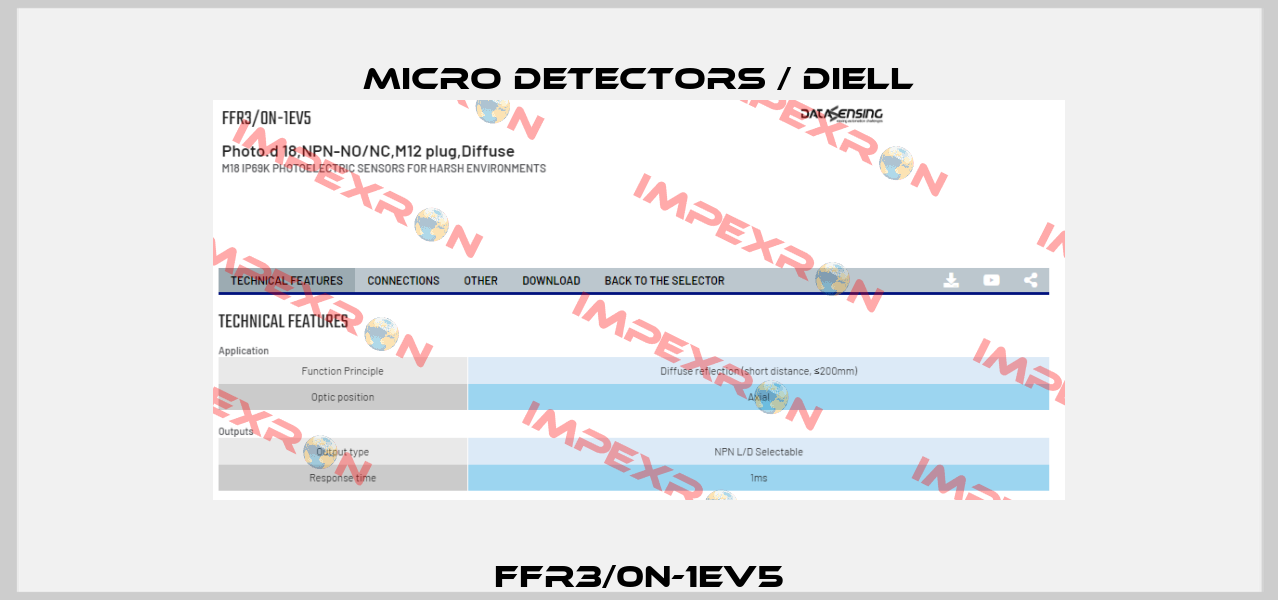 FFR3/0N-1EV5 Micro Detectors / Diell
